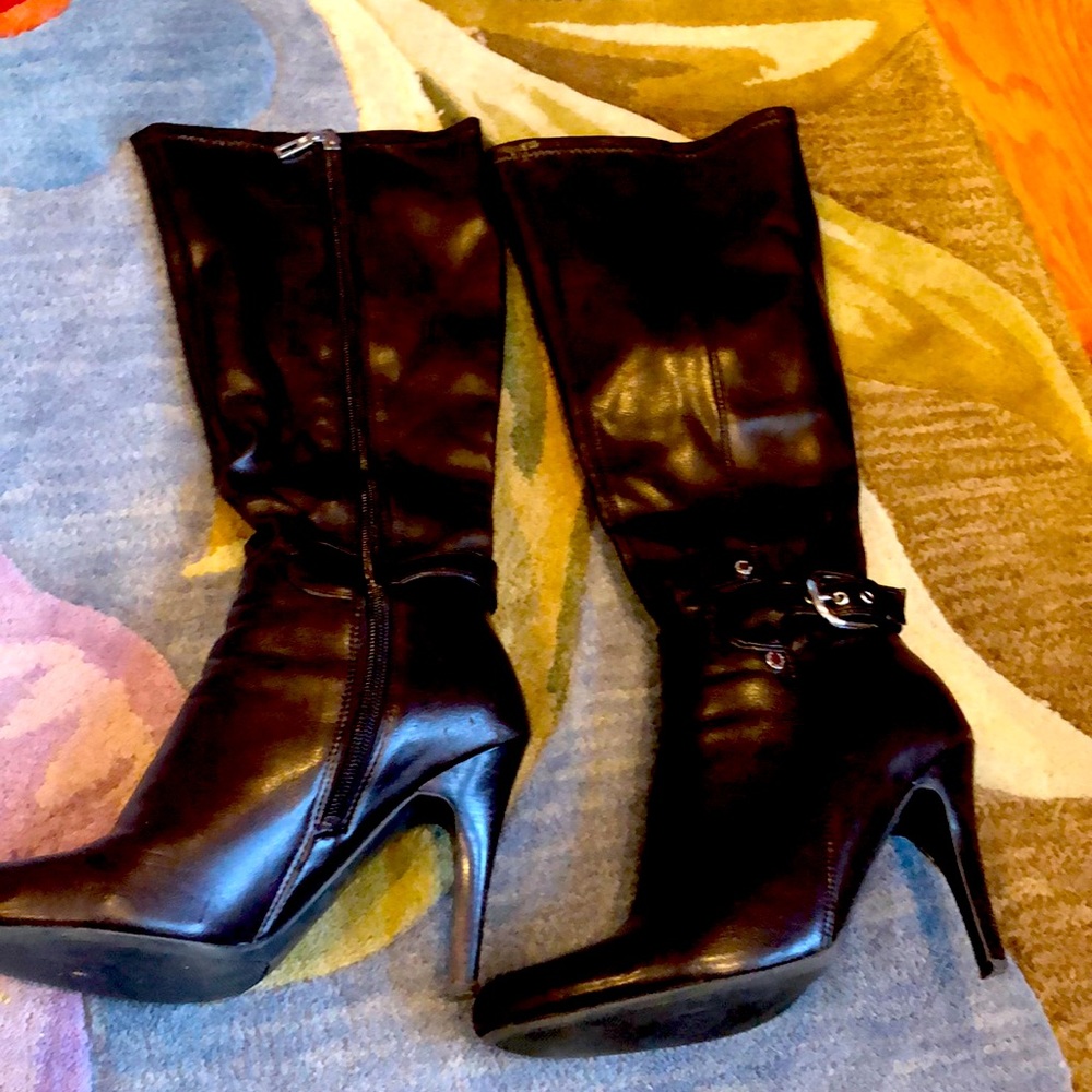 High heel boots brown Marc fisher zipper up as is finale sale and drop down